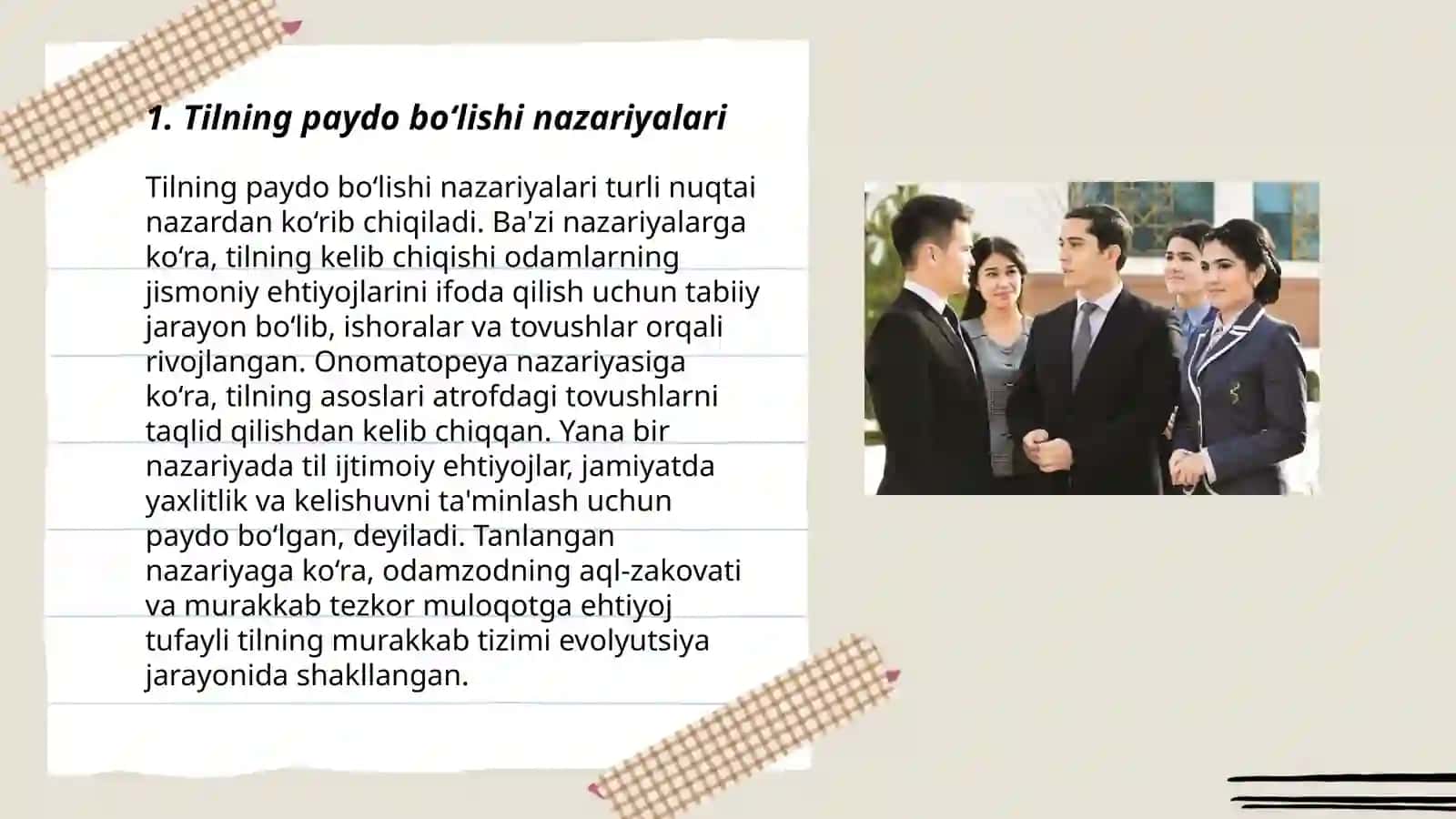 Tilning paydo bo‘lishi, tillarning taraqqiyoti tillarning tasnifi 3
