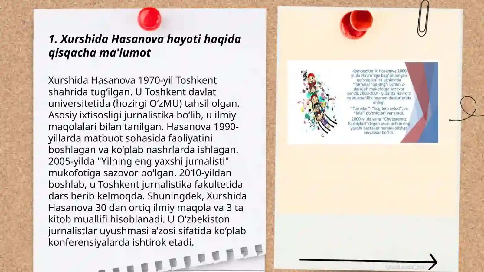 Bolalar kompazitori Xurshida Hasanova hayoti va ijodi 3