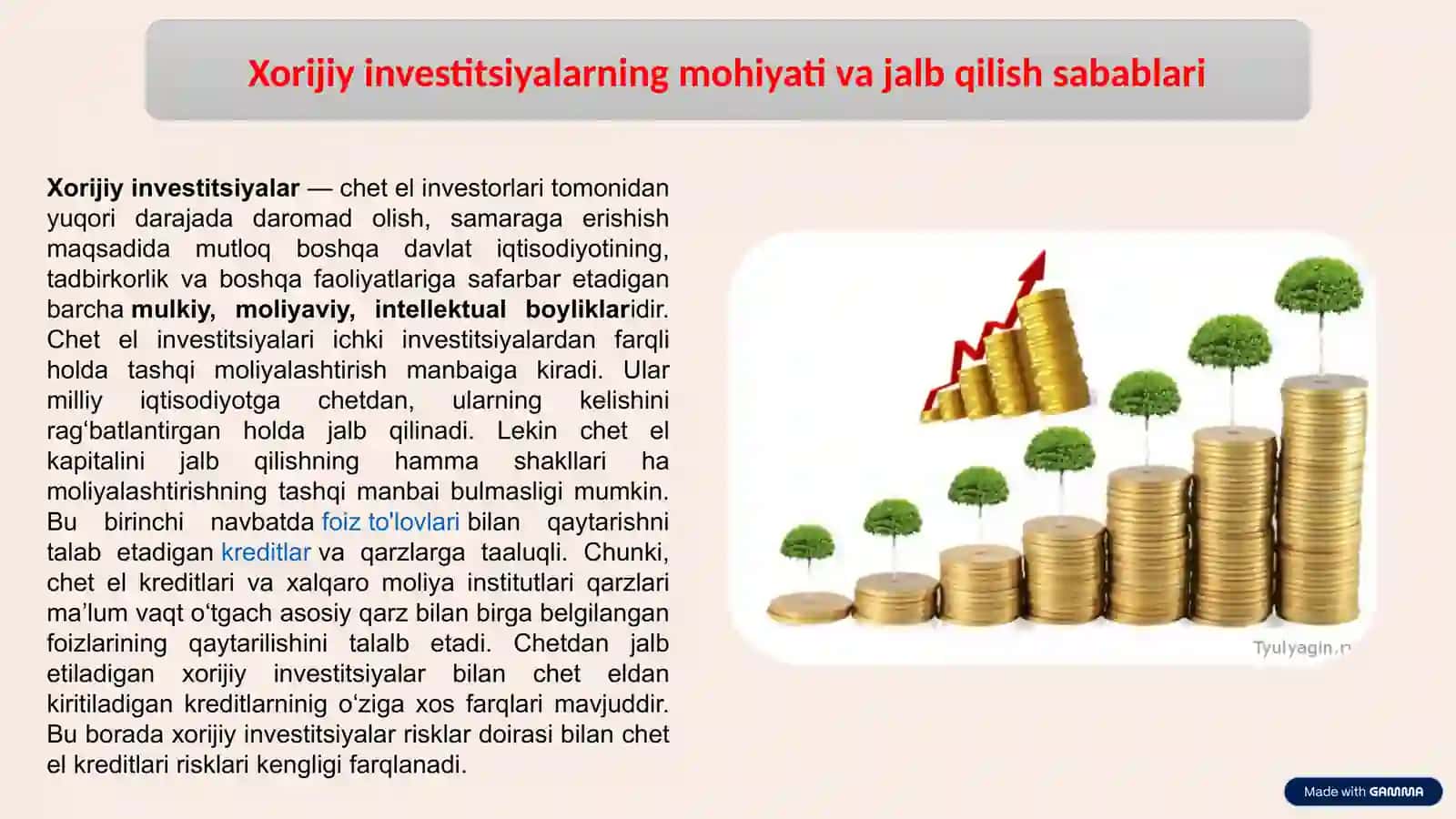 Xorijiy investitsiyalar mohiyati va jalb qilish sabablari 3