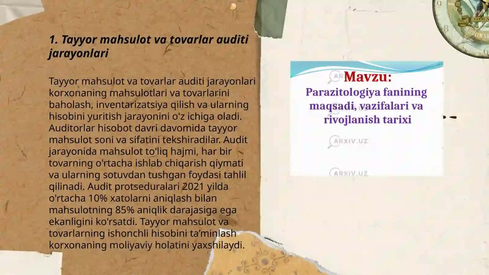Tayyor mahsulot va tovarlar auditining maqsadi va vazifalari 3
