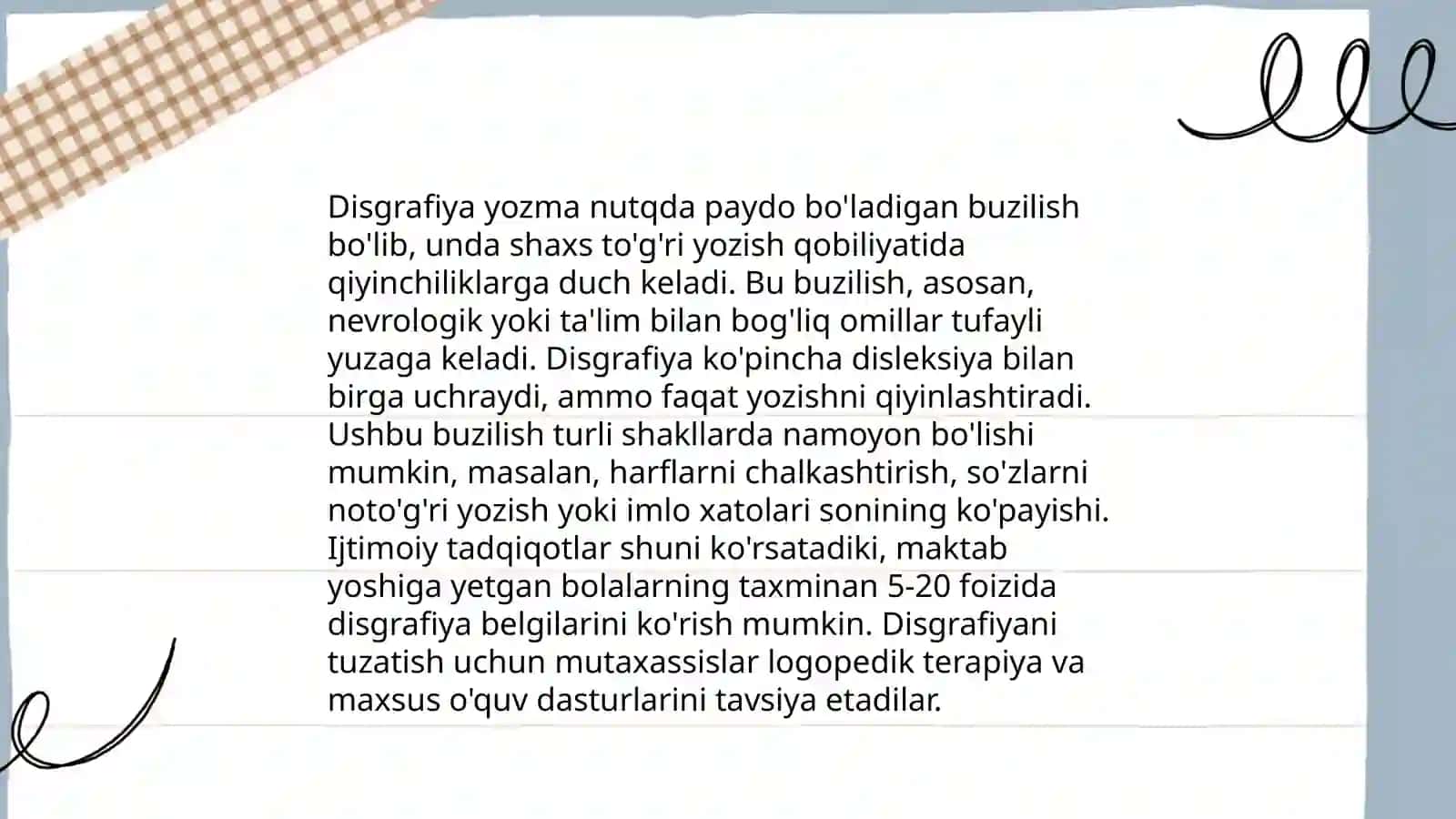 Disgrafiya va uning tasnifi 3