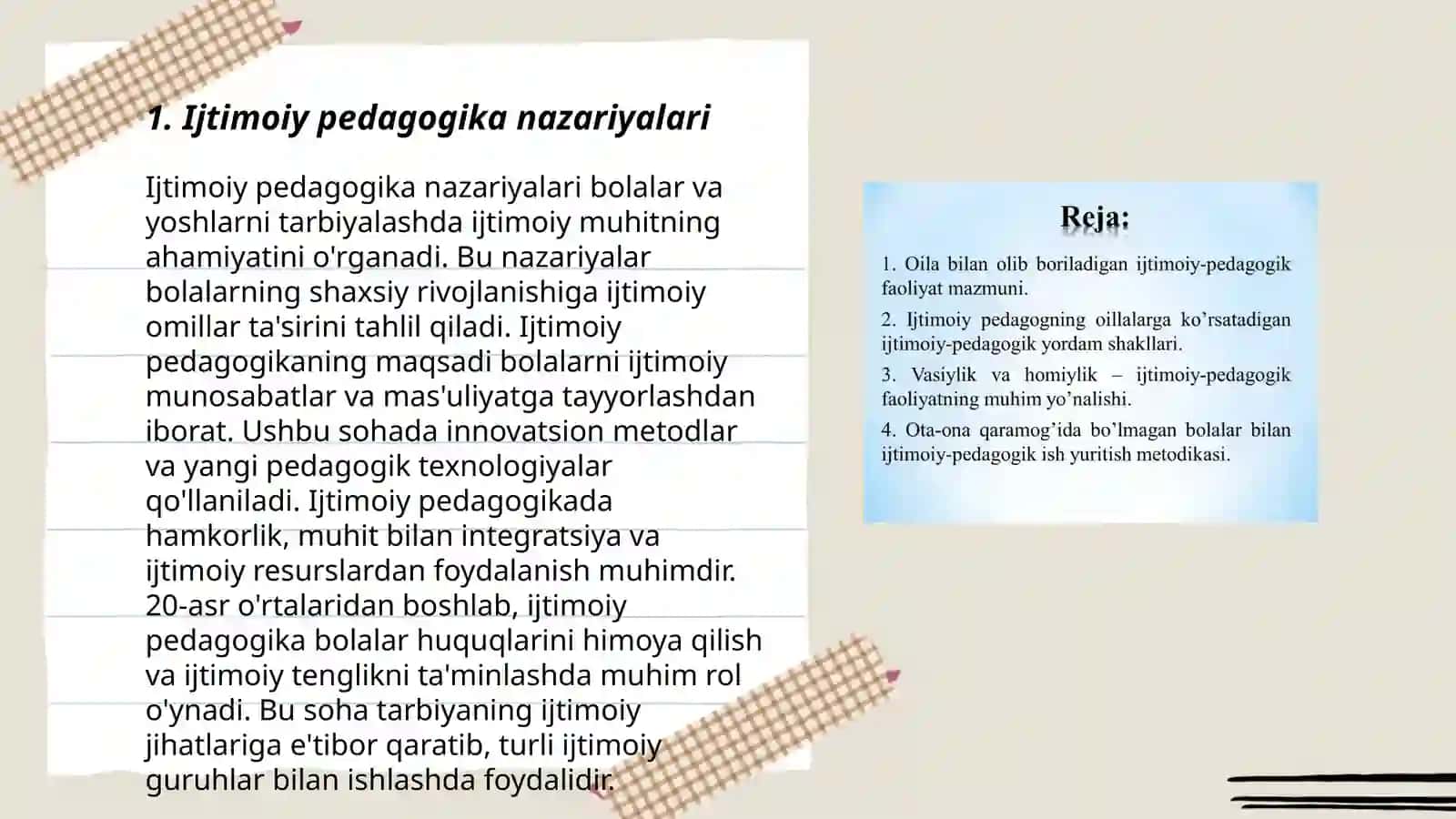 Ijtimoiy pedagogika nazariyalari 3