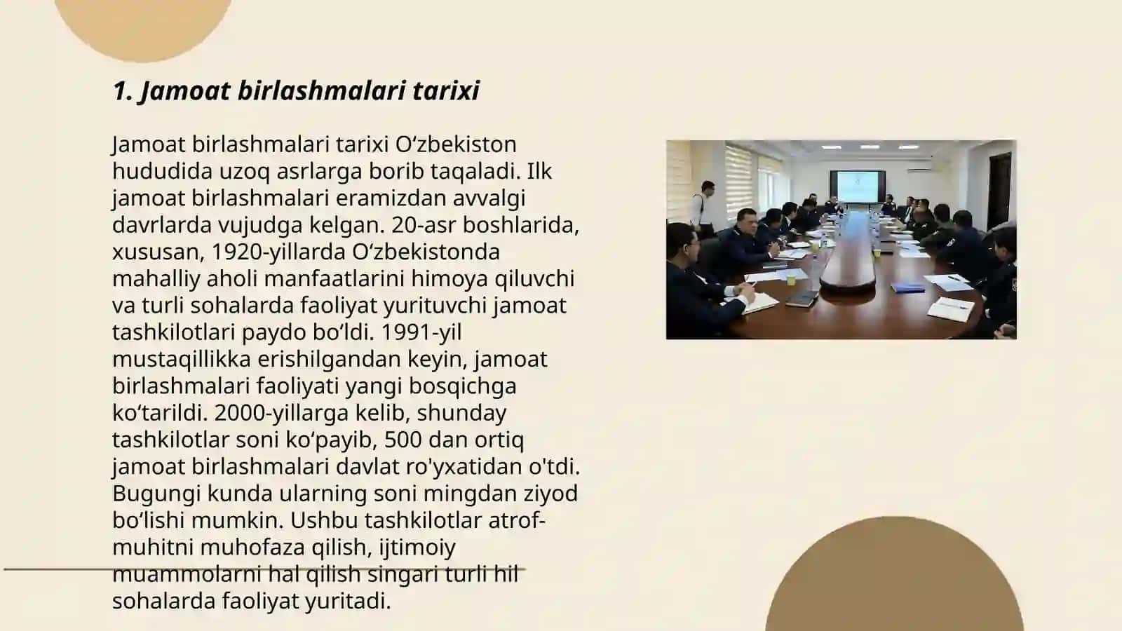 Jamoat birlashmalari tarixi 3