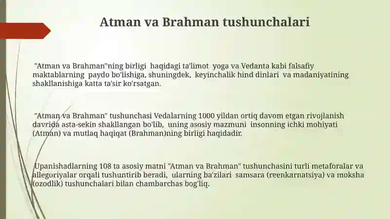 Atman va Brahman tushunchalari 3