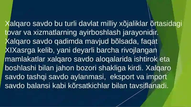 Xalqaro savdo 3