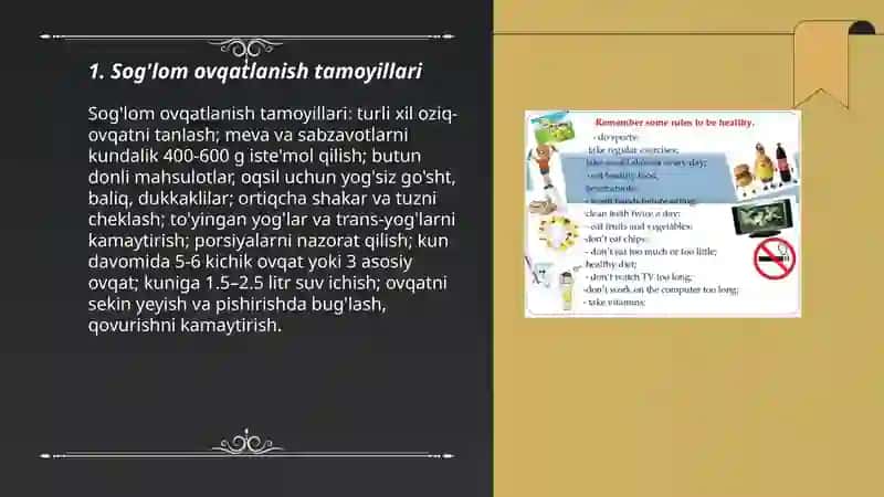 Sog'lom ovqatlanish tamoyillari 3