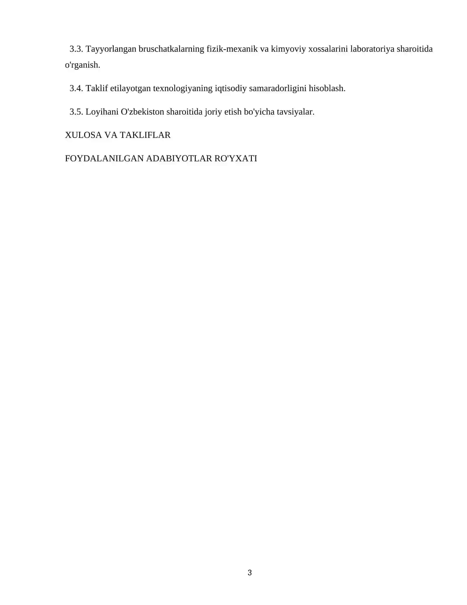 Polietilen chiqindilardan yo'lak bruschatkalari olish texnologiyasi va ularning fizik-kimyoviy xususiyatlarini o'rganish 3