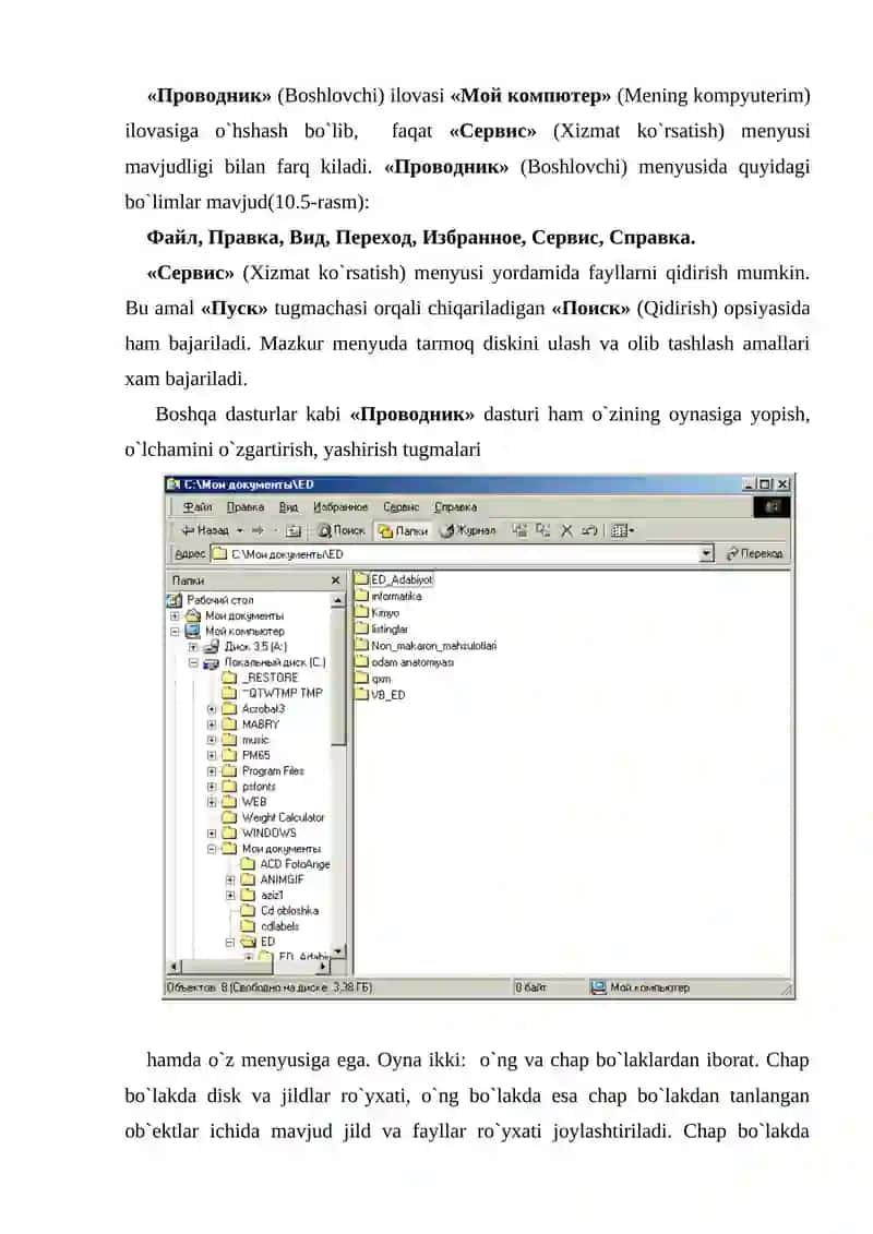 WINDOWS operatsion tizimining ishchi stoli 3