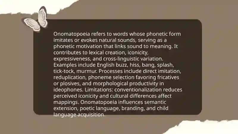 Types of motivation: Phonetic motivations 3