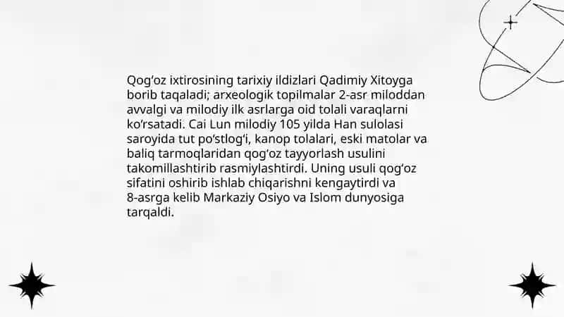Qogʻoz ishlab chiqarishning vujudga kelishi. Kitob nashr qilishning kashf qilinishi(Gutenberg) va uning amaliy ahamiyati 3