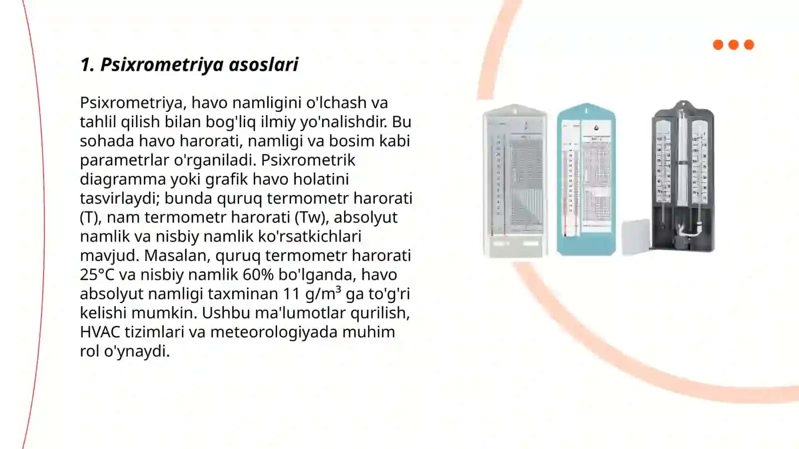 Psixrometriya asoslari 3