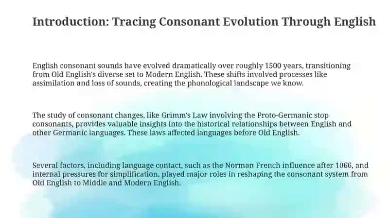 Consonant change in different stages of the language: old, middle and modern English 3