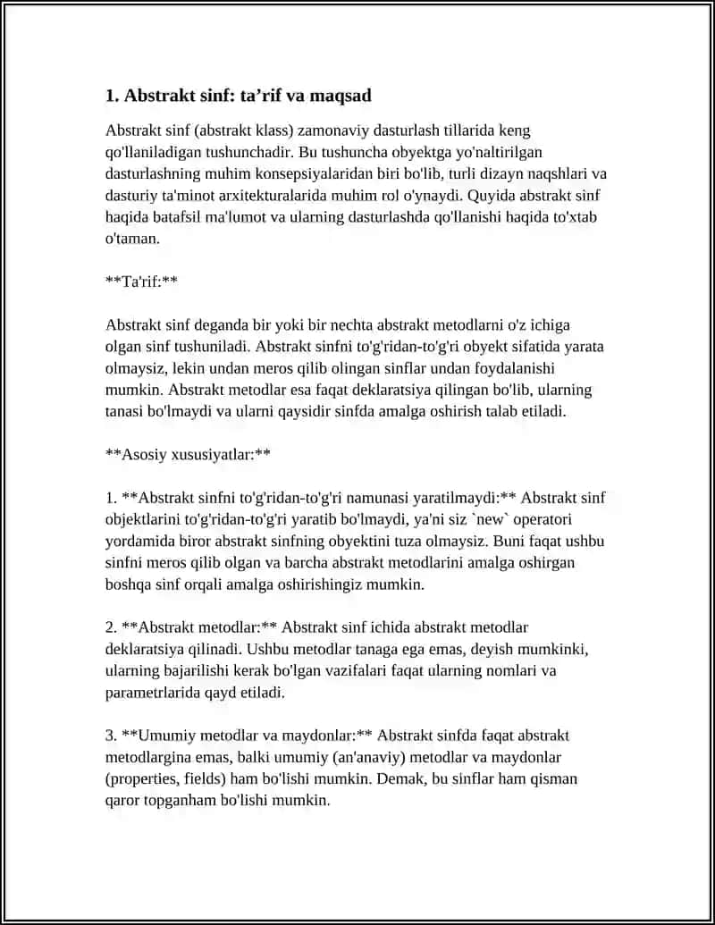 ABSTRAKT SINFLARNI TASHKIL ETISH VA ULARDAN FOYDALANISH 3