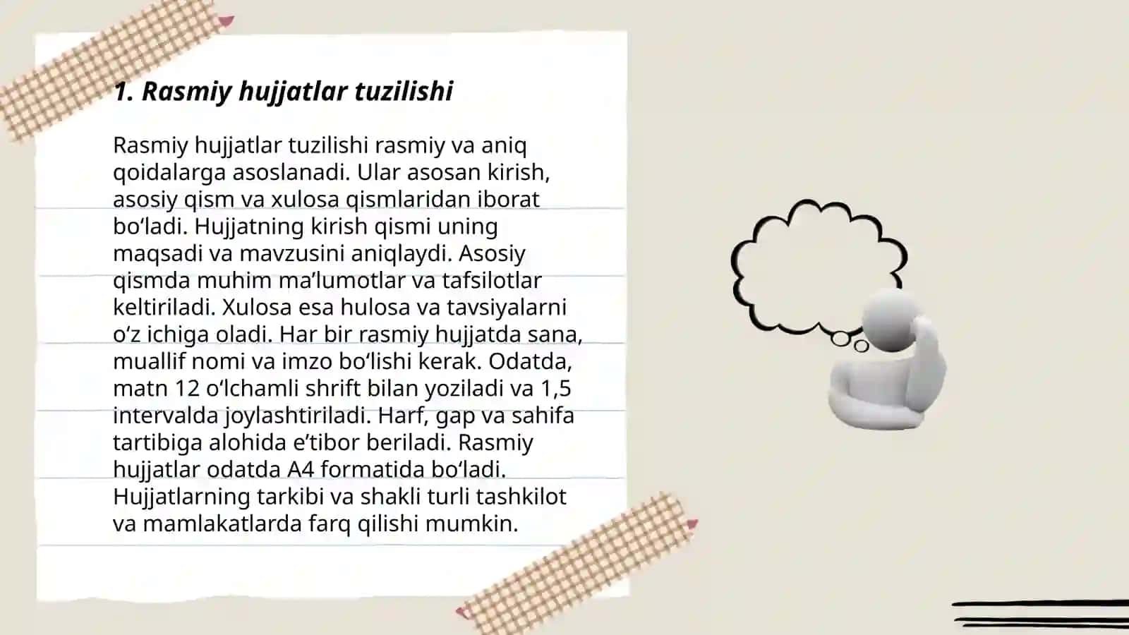 Rasmiy uslub. Rasmiy matnlar ustida ishlash 3