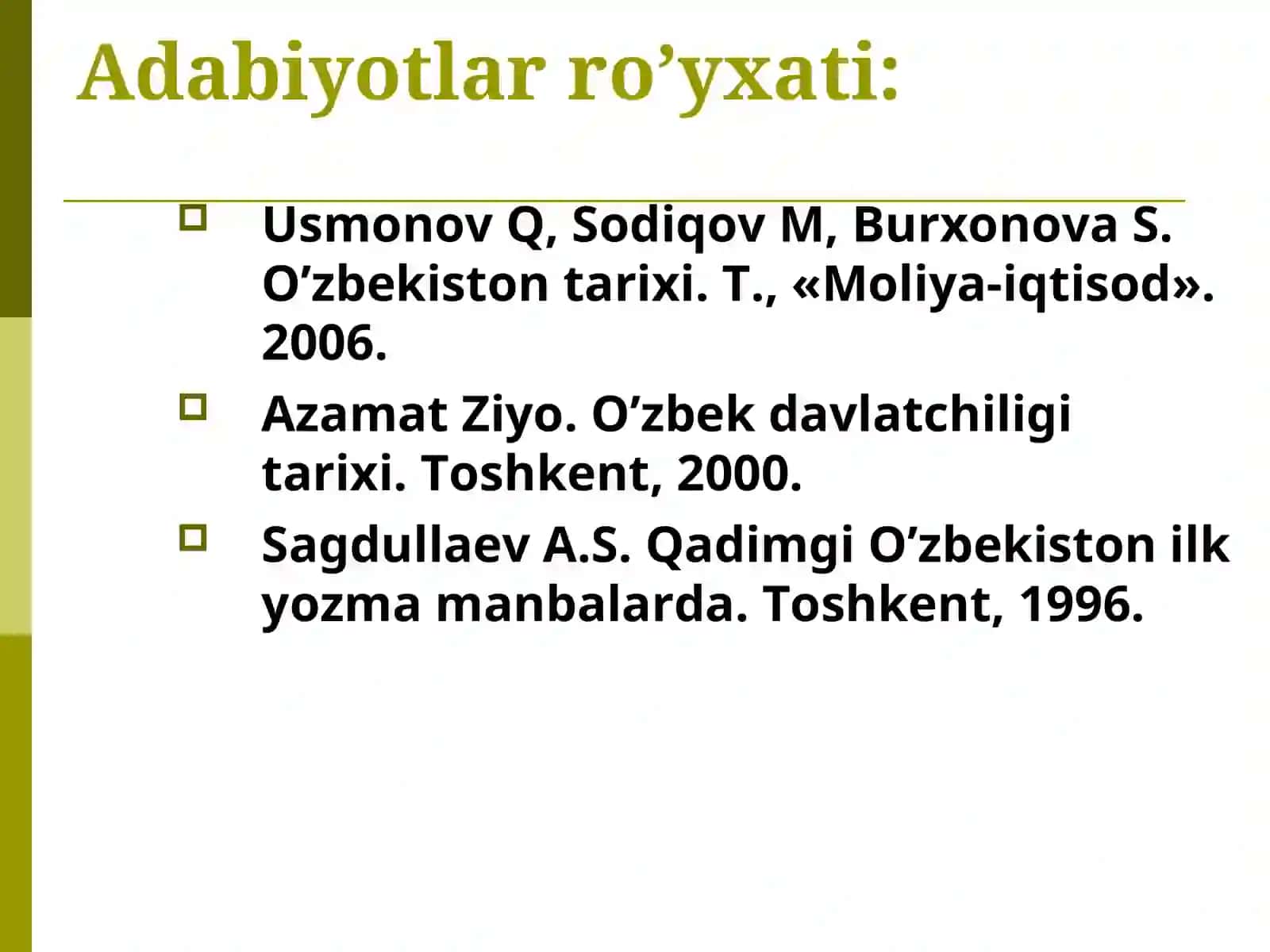 O’zbek davlatchiligi, uning taraqqiyot bosqichlari 3