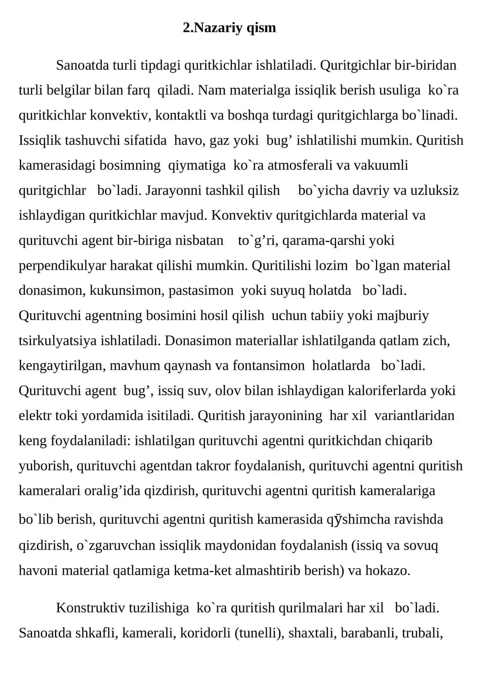 Silikat sanoatida xomashyo materiallarini quritishda ishlatiladigan barabanli quritgichlar tahlili 3