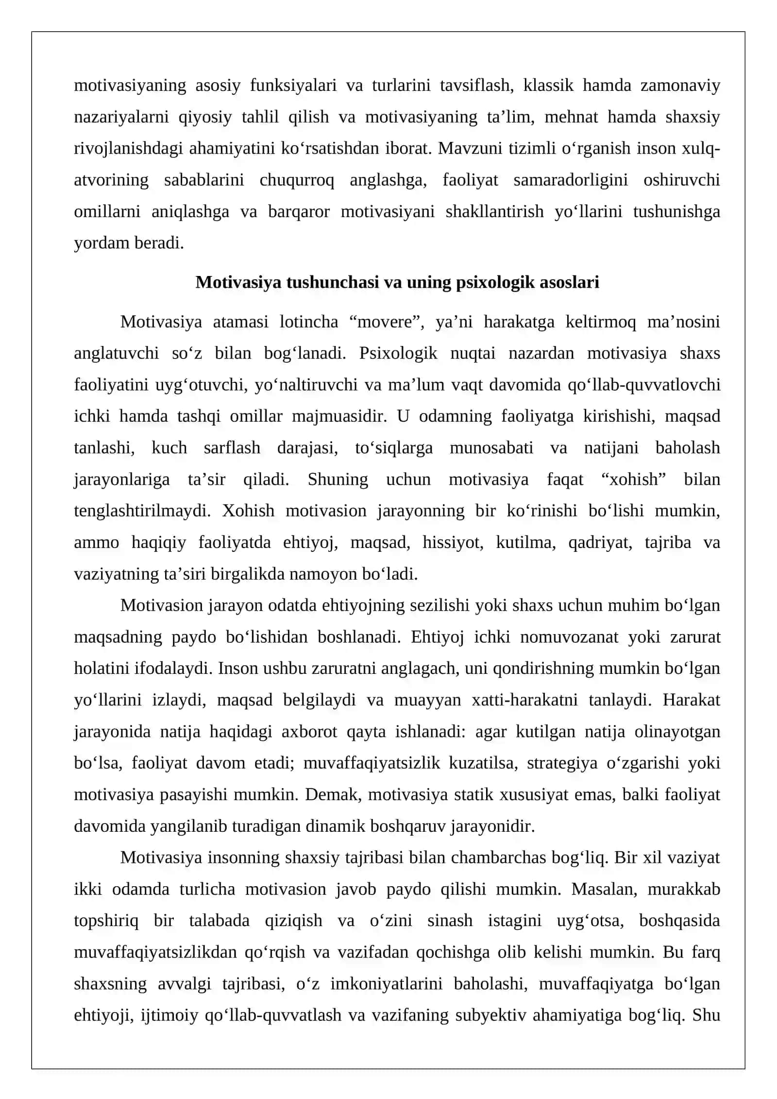 Yangi davr va psixologiya Motivasiya haqida umumiy tushuncha 3