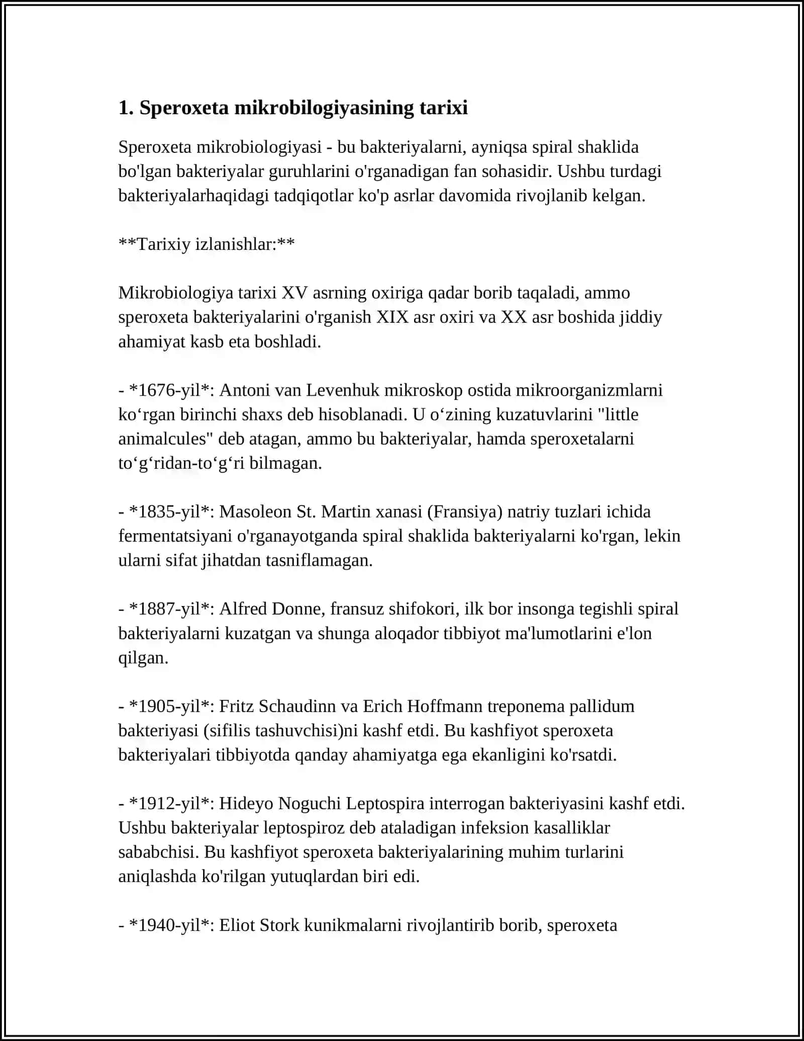 MUSTAQIL ISH Mavzu: SPEROXETA MIKROBIOLOGIYASI 3