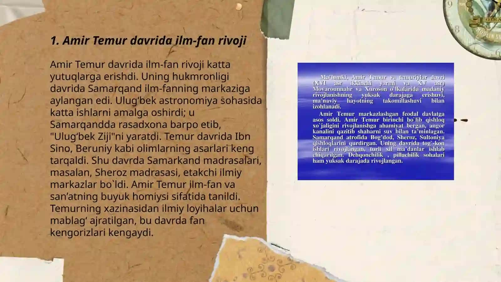Amir Temur va Temuriylar davrida madaniyat talim tarbiya masalalari 3