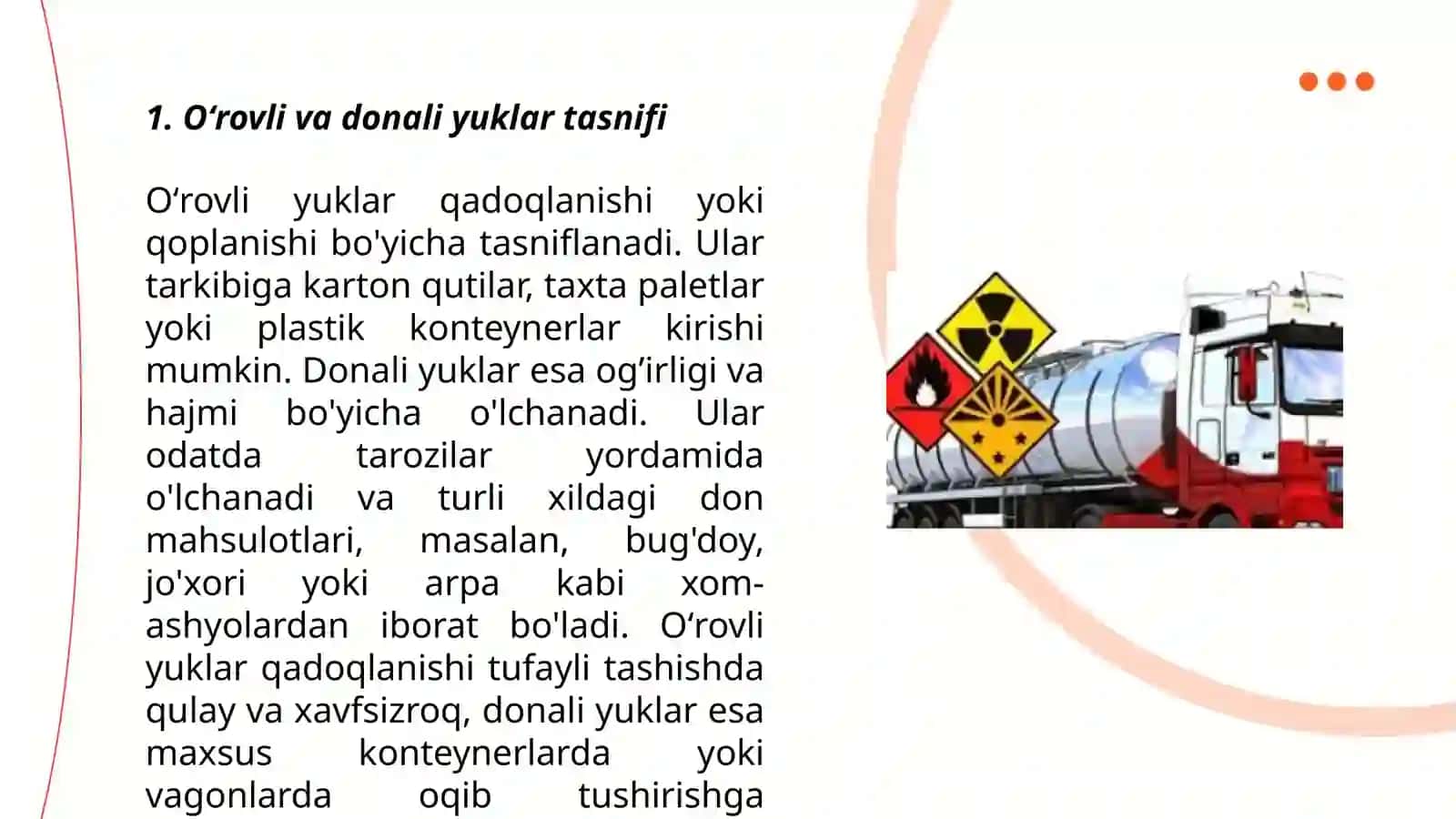 Idish oʻrovli va donali yuklar uchun ombor gabarit oʻlchamlarini aniqlash va ortish tushirish ishlarini kompleks mexanizatsiyalash chizmasi 3