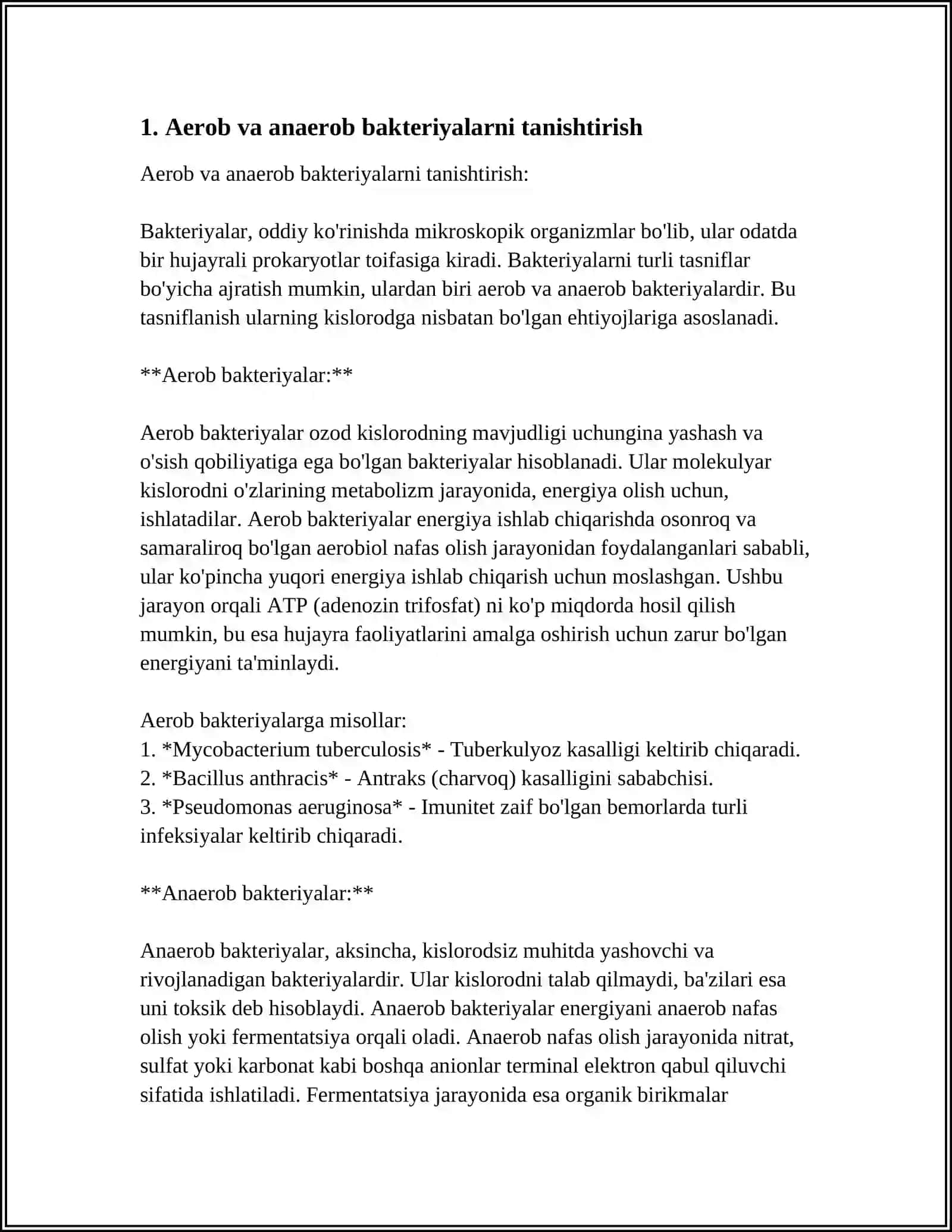 AEROB VA ANAEROB BAKTERIYALARNI SOF XOSILA AJRATISH BOSQICHLARI 3