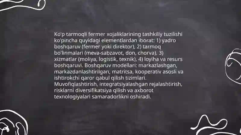 Kop tarmoqli fermer xojaliklarida boshqaruvning oziga xos xususiyatlari 3