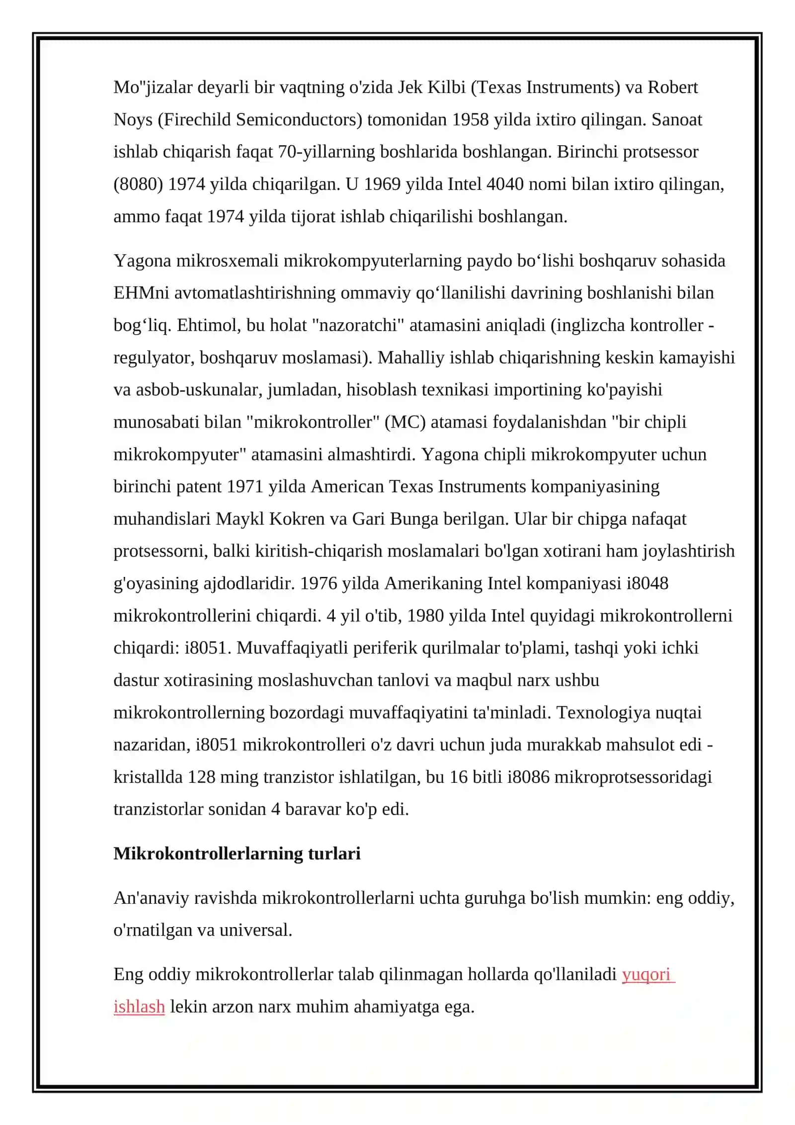 PIC mikrokontrollerlar oilasi va ularning qo‘llanilishi 3