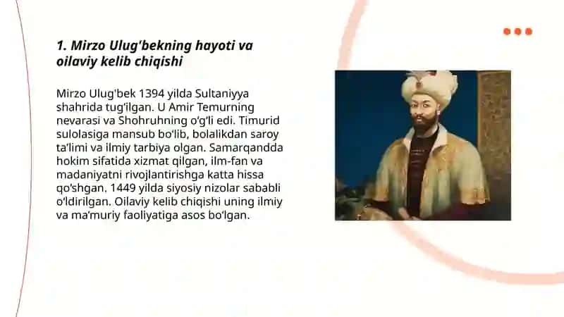 Mirzo Ulug'bekning hayoti va oilaviy kelib chiqishi 3