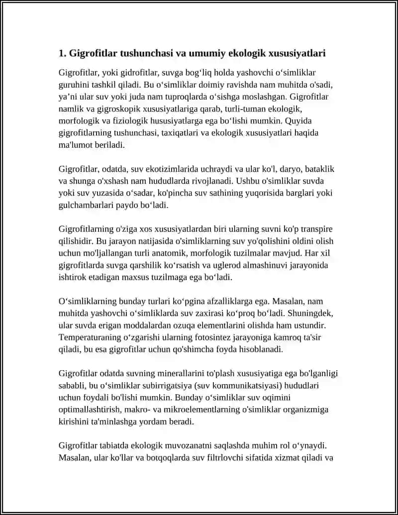 GIGROFITLAR GURUHIGA MANSUB OʻSIMLIK TURLARI VA ULARNING BALIQCHILIKDAGI AHAMIYATI 3
