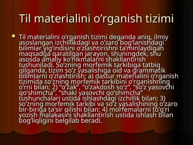 Til materialini o'rganish tizimi 3