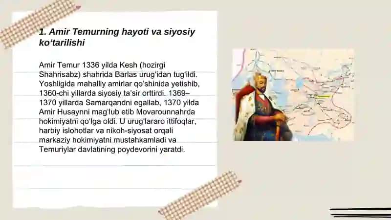 Amir Temur va temuriylar davlati 3