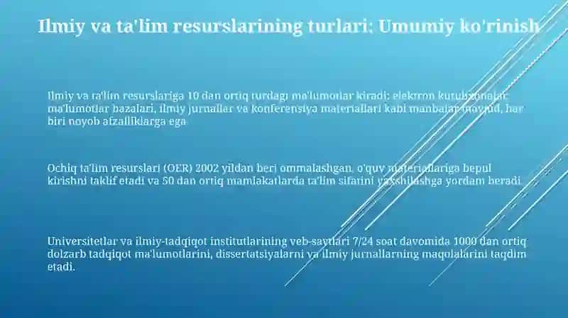 Ilmiy va Ta'lim Resurslarining Turlari(ilmiyvaoʻquvresurslari) 3