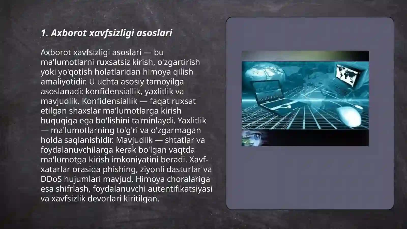 Axborot xavfsizligi va himoyalash usullari 3