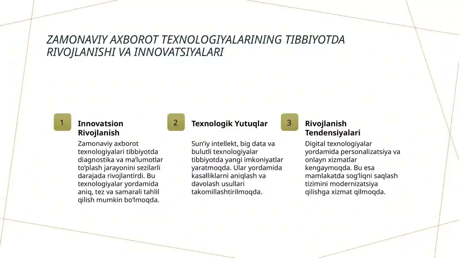 Zamonaviy Axborot Texnologiyalarining Tibbiyotda Rivojlanishi va Innovatsiyalari 3