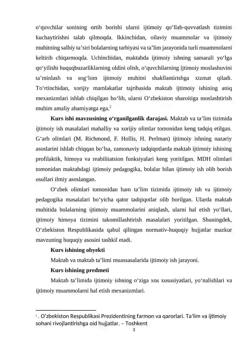 Maktab va Maktab Ta'limida Ijtimoiy Ishning O'ziga Xos Hususiyatlari 3