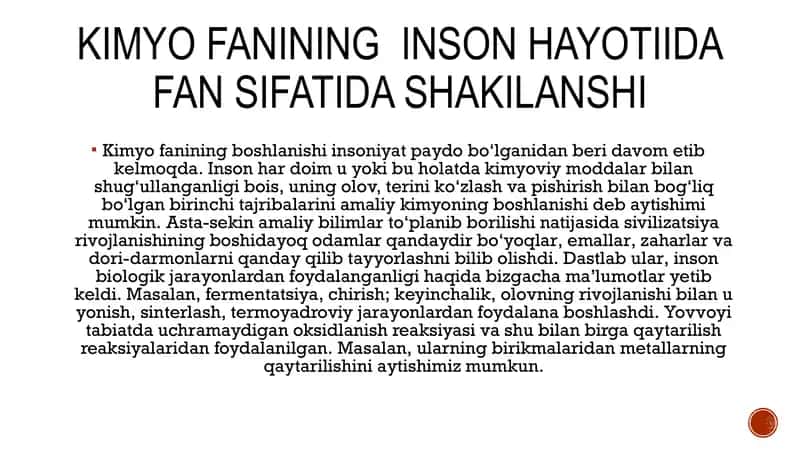 Kimyo fanining rivojlanish tarixi 3