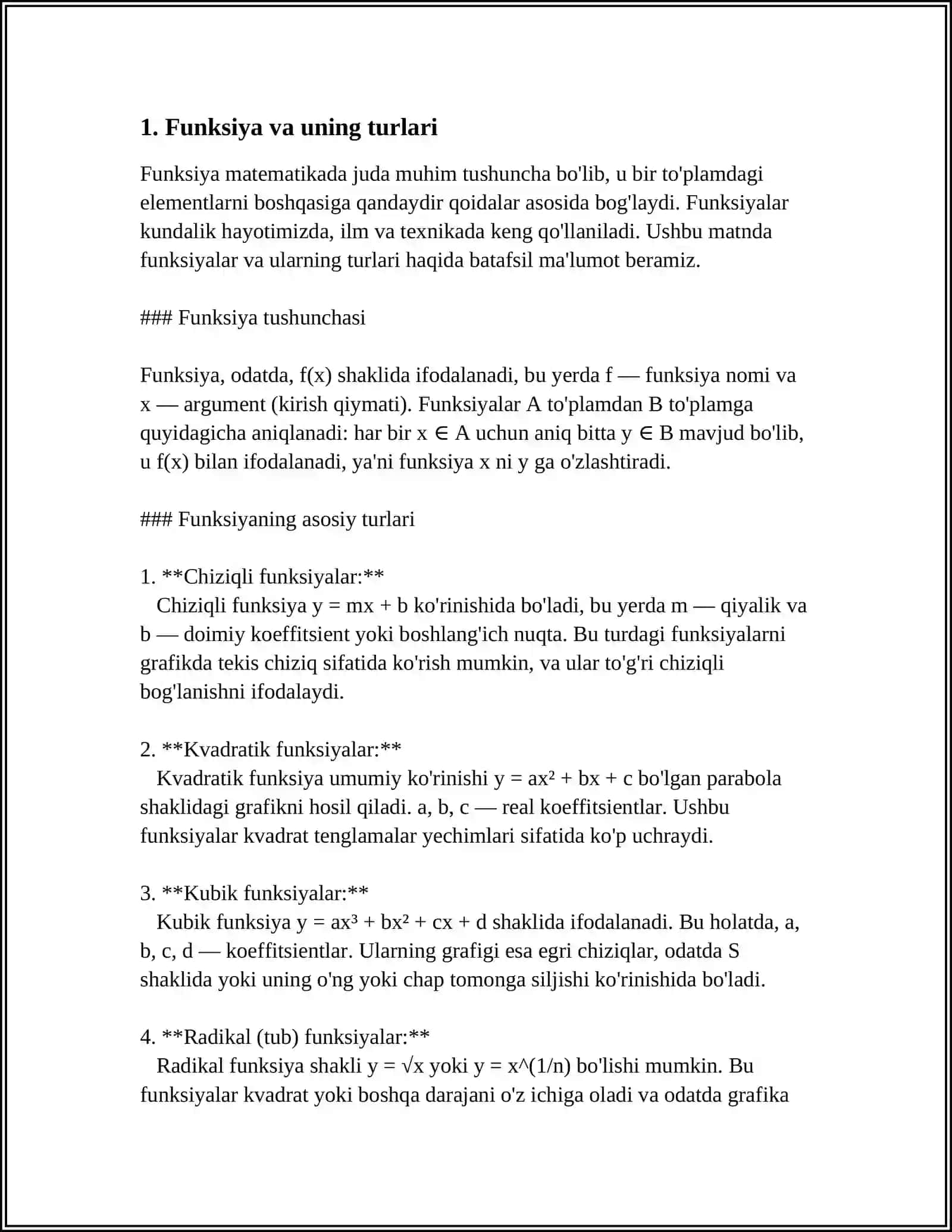 BOSHLANG'ICH FUNKSIYA VA ANIQMAS INTEGRAL TUSHUNCHALARI. INTEGRALLAR JADVALI 3