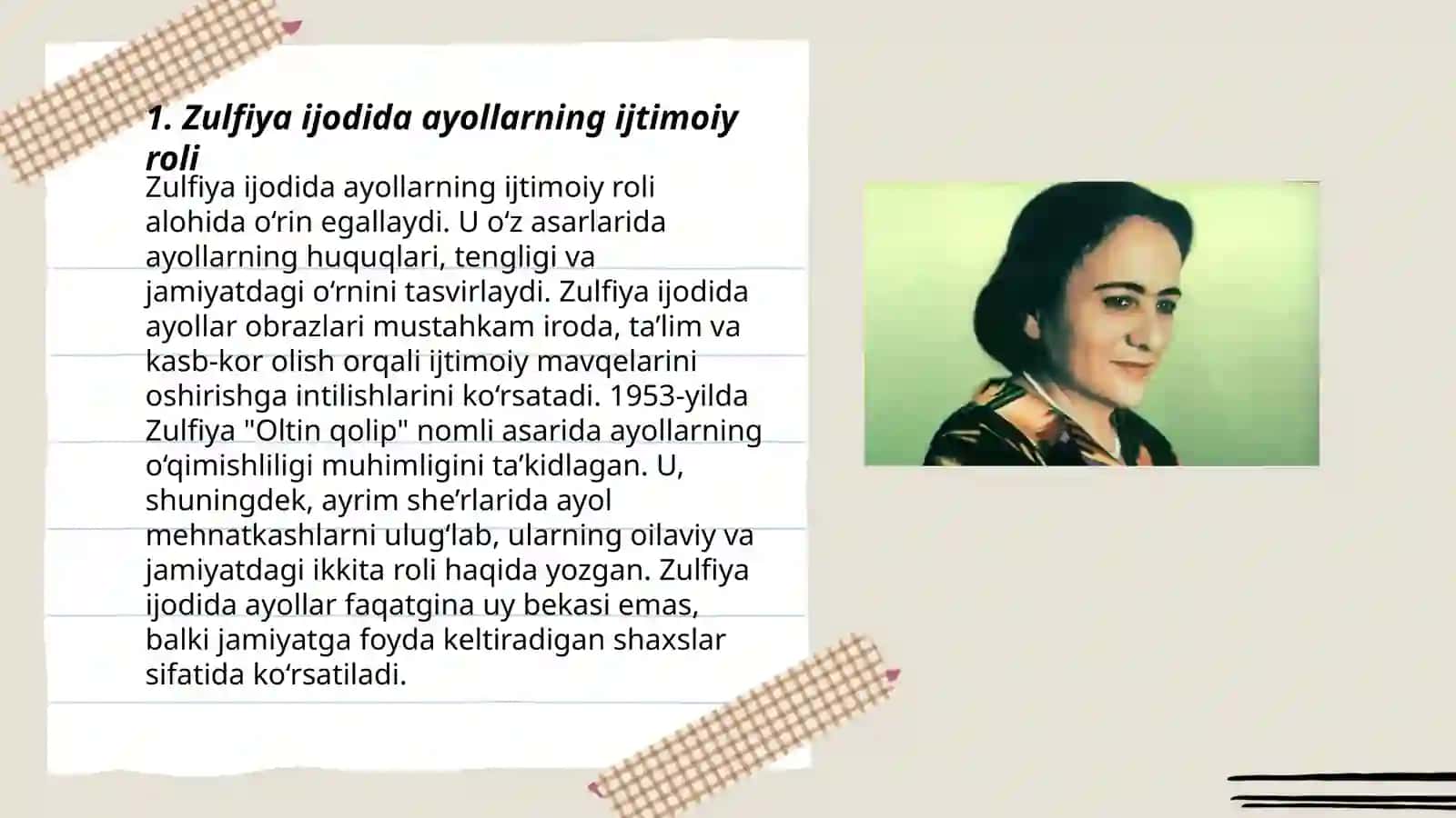Zulfiya shepriyatida ayol obrazi 3