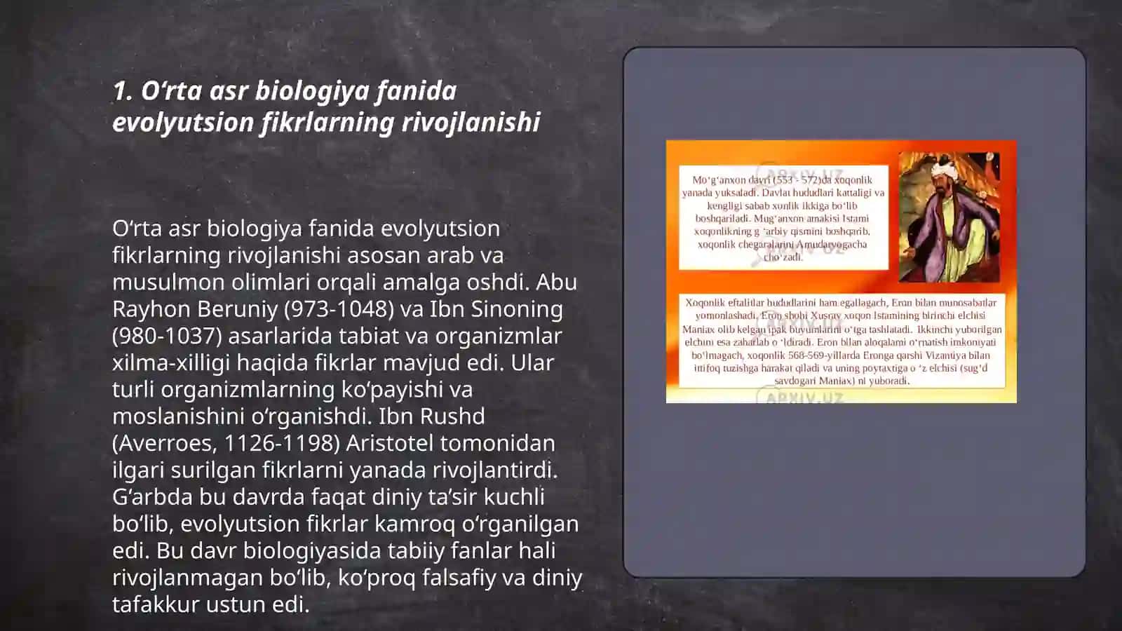 O‘rta asrlarda evolyutsion g‘oyalarning rivojlanishi 3