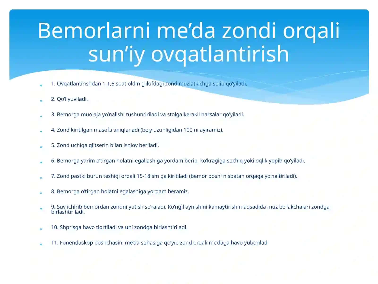 Xirurgik bemorlar ovqatlanishi 3