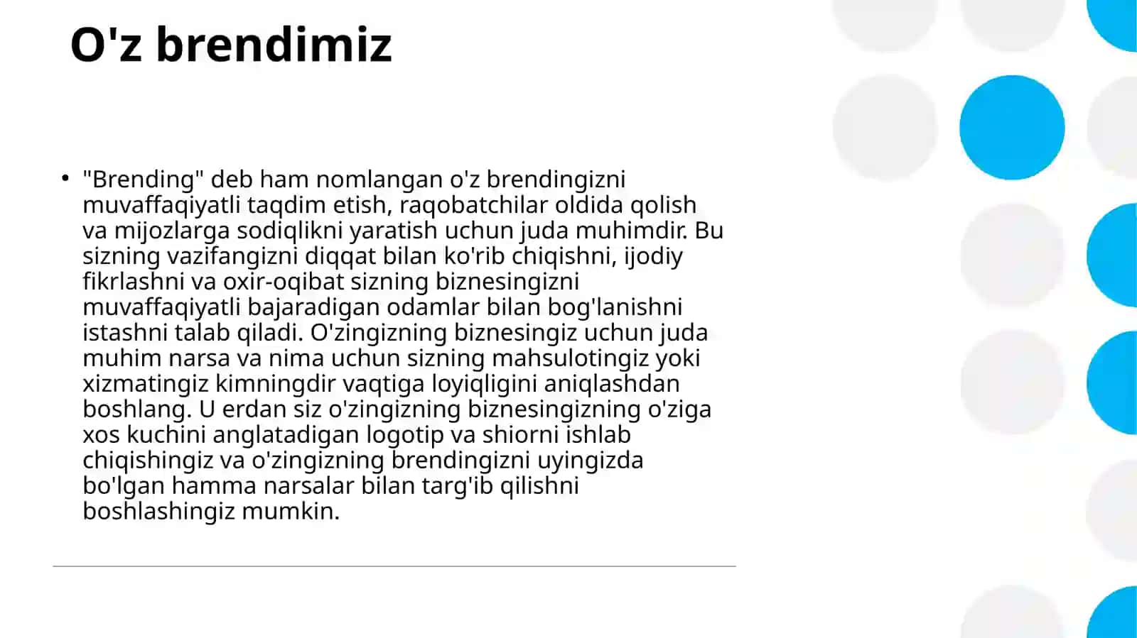 Brendni tayyorlov bosqichi 3