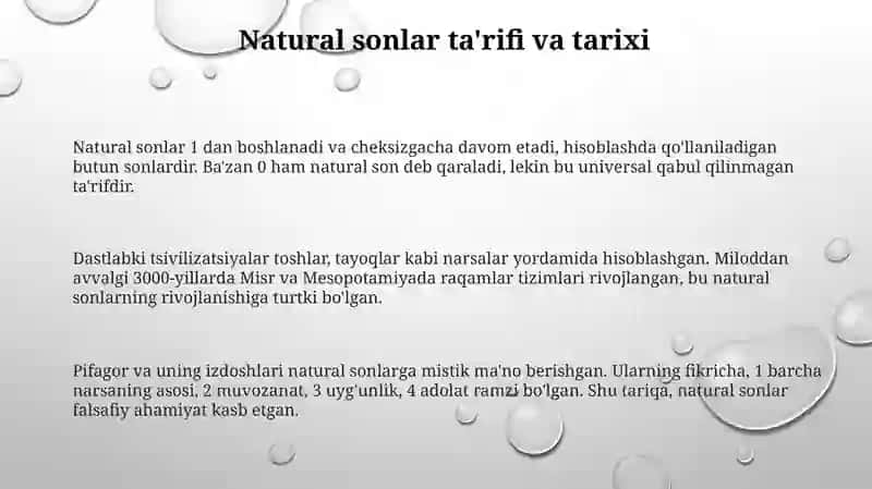 Natural son va nol tushunchasi 3