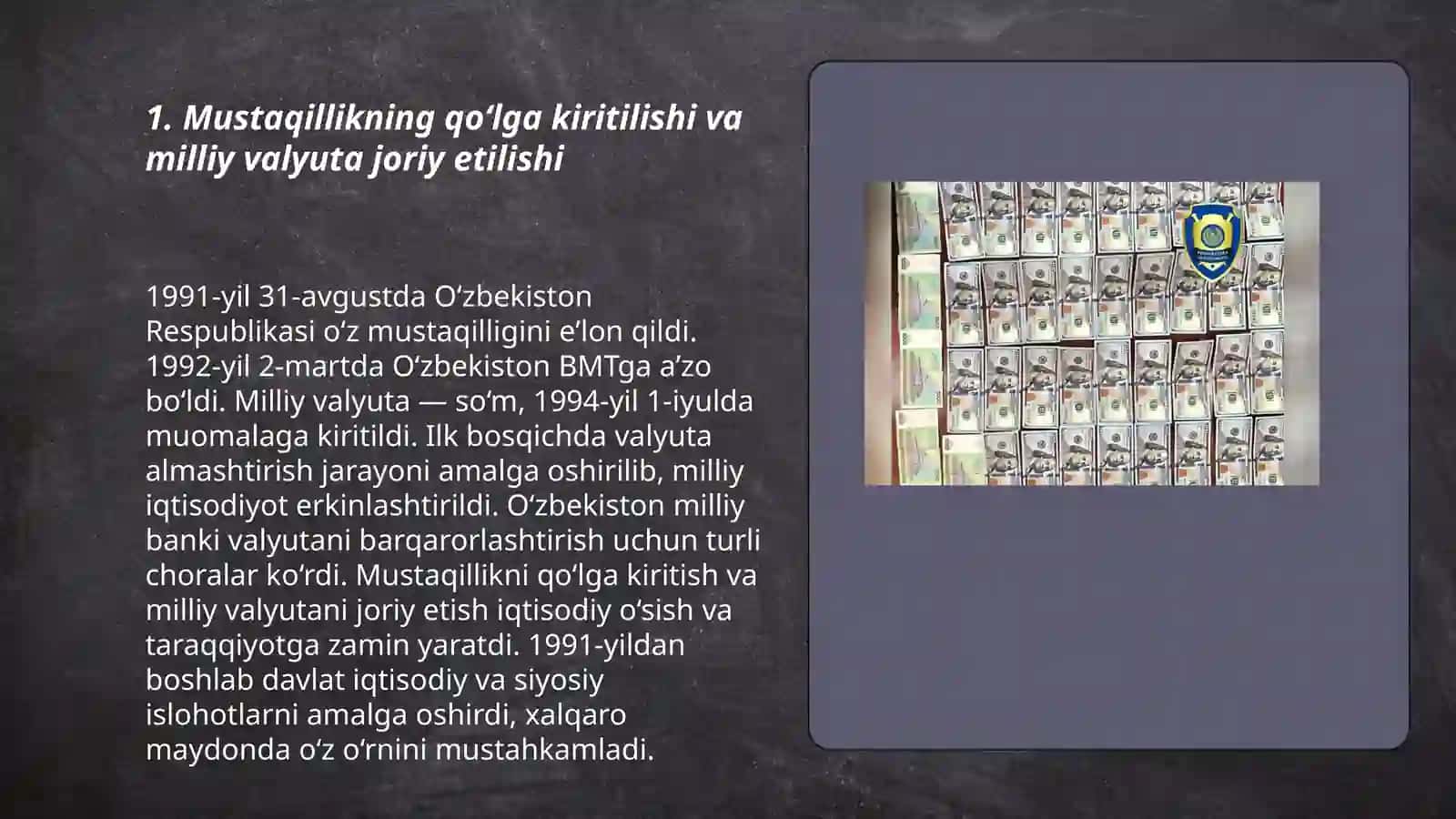 O'zbekistonda milliy valyutaning muomalaga kiritilishi 3