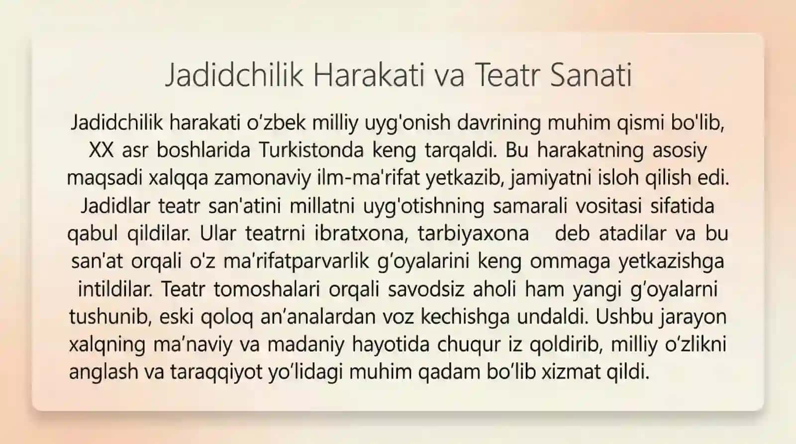 Jadid adabiyotda teatr faoliyati ( Jadid namoyondalari xayoti va ijodi) 3