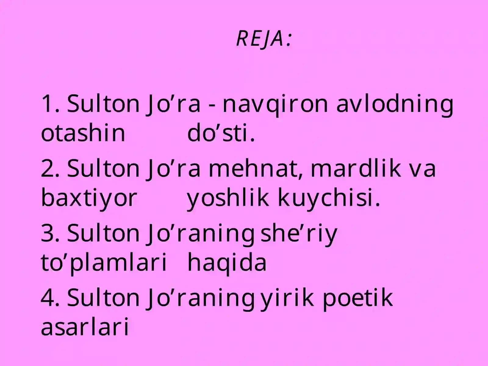 Sulton Jo’raning Hayoti va Ijodi 3