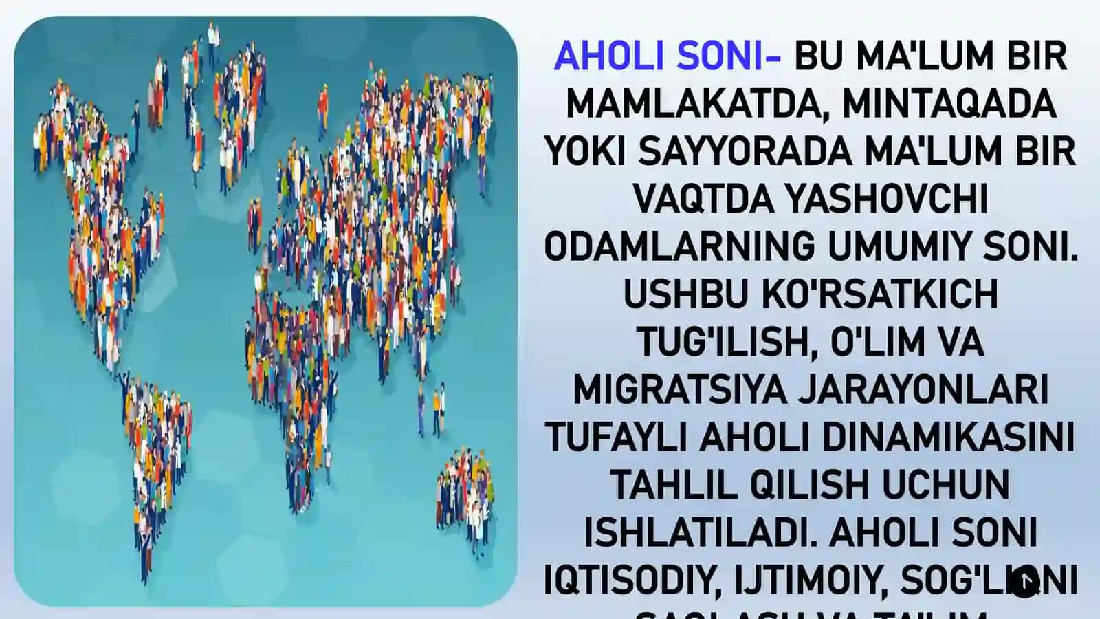 JAHON MINTAQALARI AHOLISI. JAHON URBANIZATSIYASINING MINTAQAVIY XUSUSIYATLARI 3