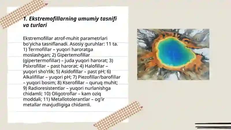 Mikroorganizmlarning ekstremal sharoitlarda yashash qobiliyati (ekstremofillar) 3