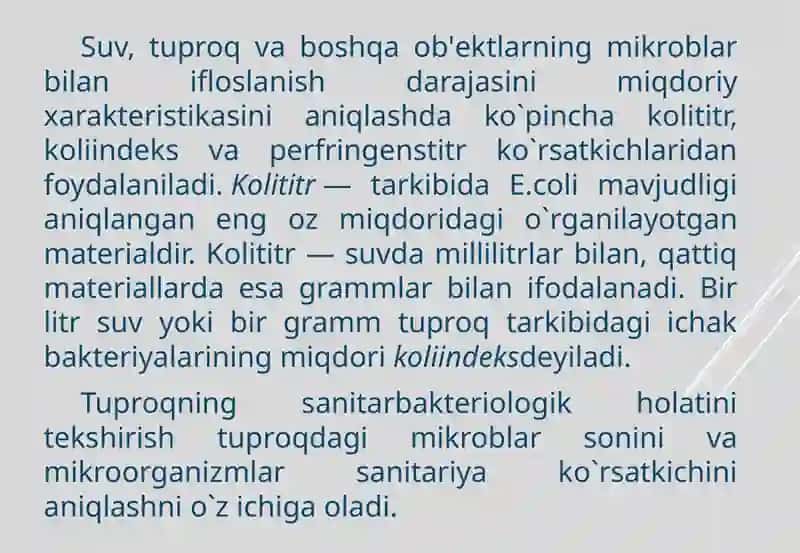Atrof-muhitdagi sanitarchi-mikroorganizmlarni aniqlash usullari 3