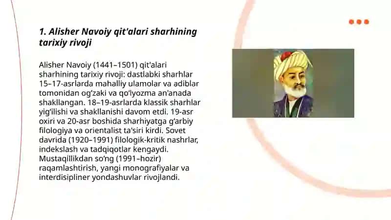 Alisher Navoiy qit'alari sharhi va navoiyshunoslik rivoji 3