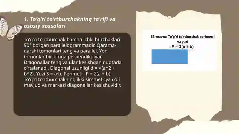Toʻgʻri toʻrtburchak va kvadrat 3